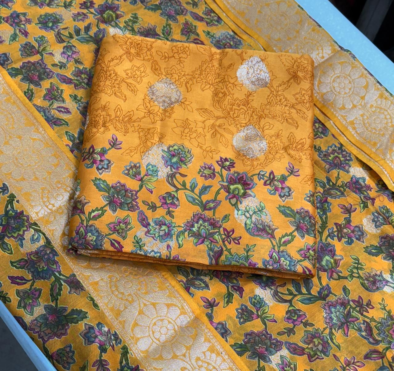 Beautiful Maheshwari top n dupatta with viscose silk bottom