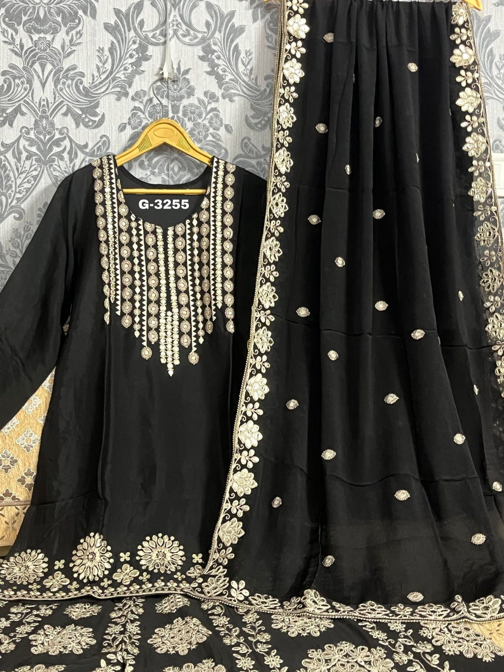 Chinnon Garara Set with patra gota zari work