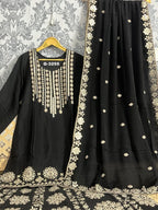 Chinnon Garara Set with patra gota zari work