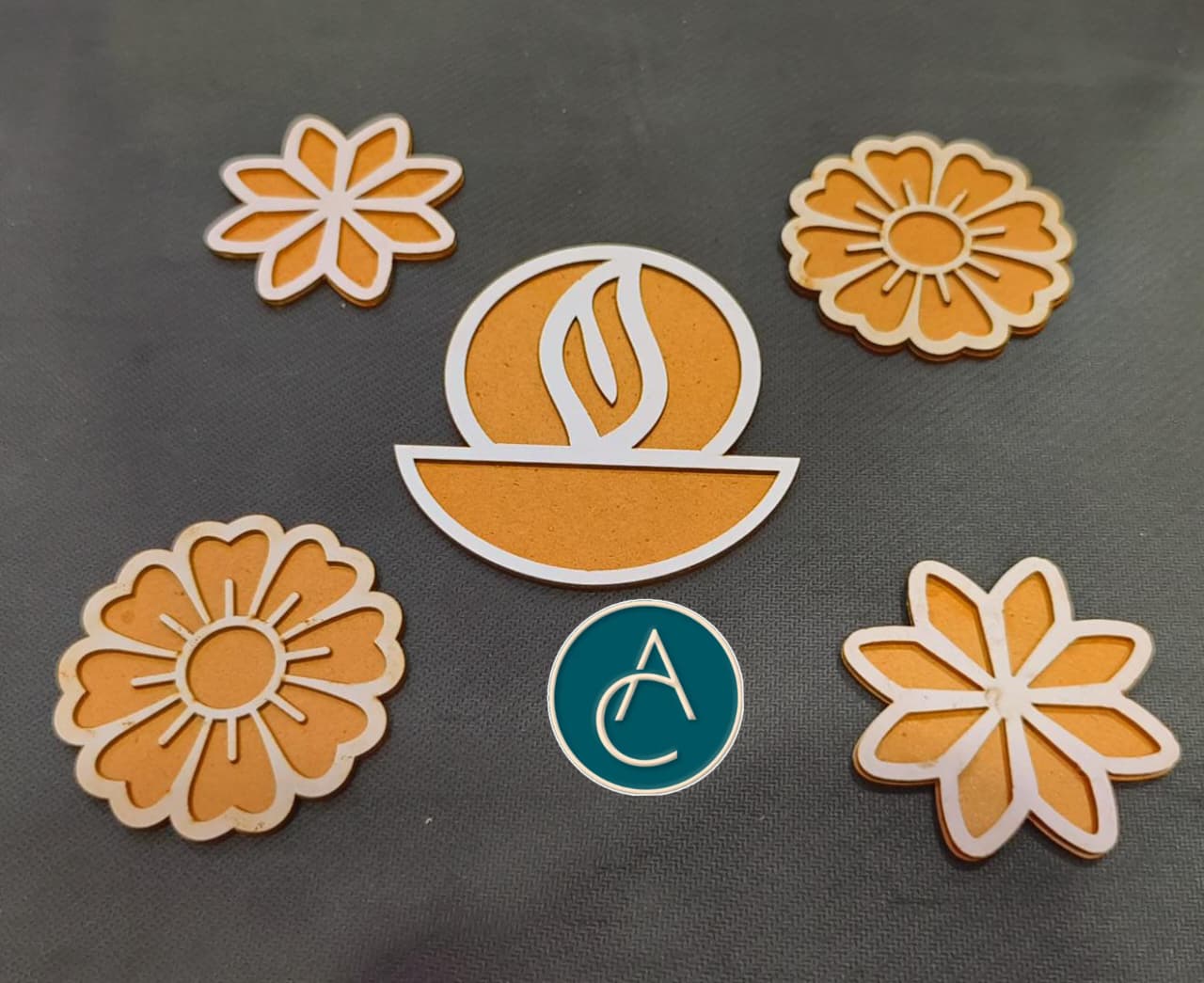 MDF Board Small Rangoli Set