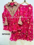 Premium Digital Print Chinnon Co-ord Set