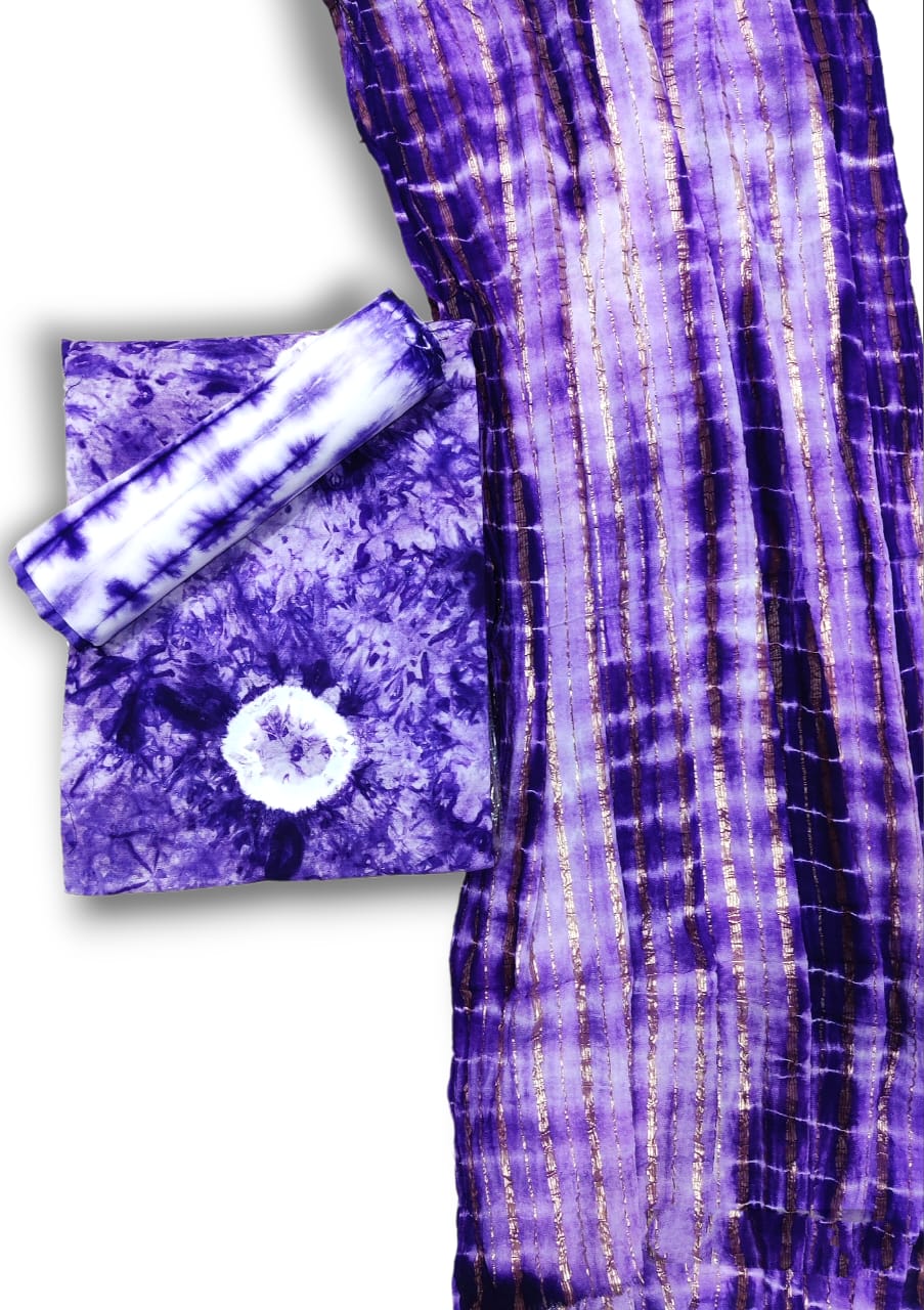 Tie n Dye Rayon Cotton Dress Material