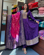 Banarasi Silk Anarkali Set