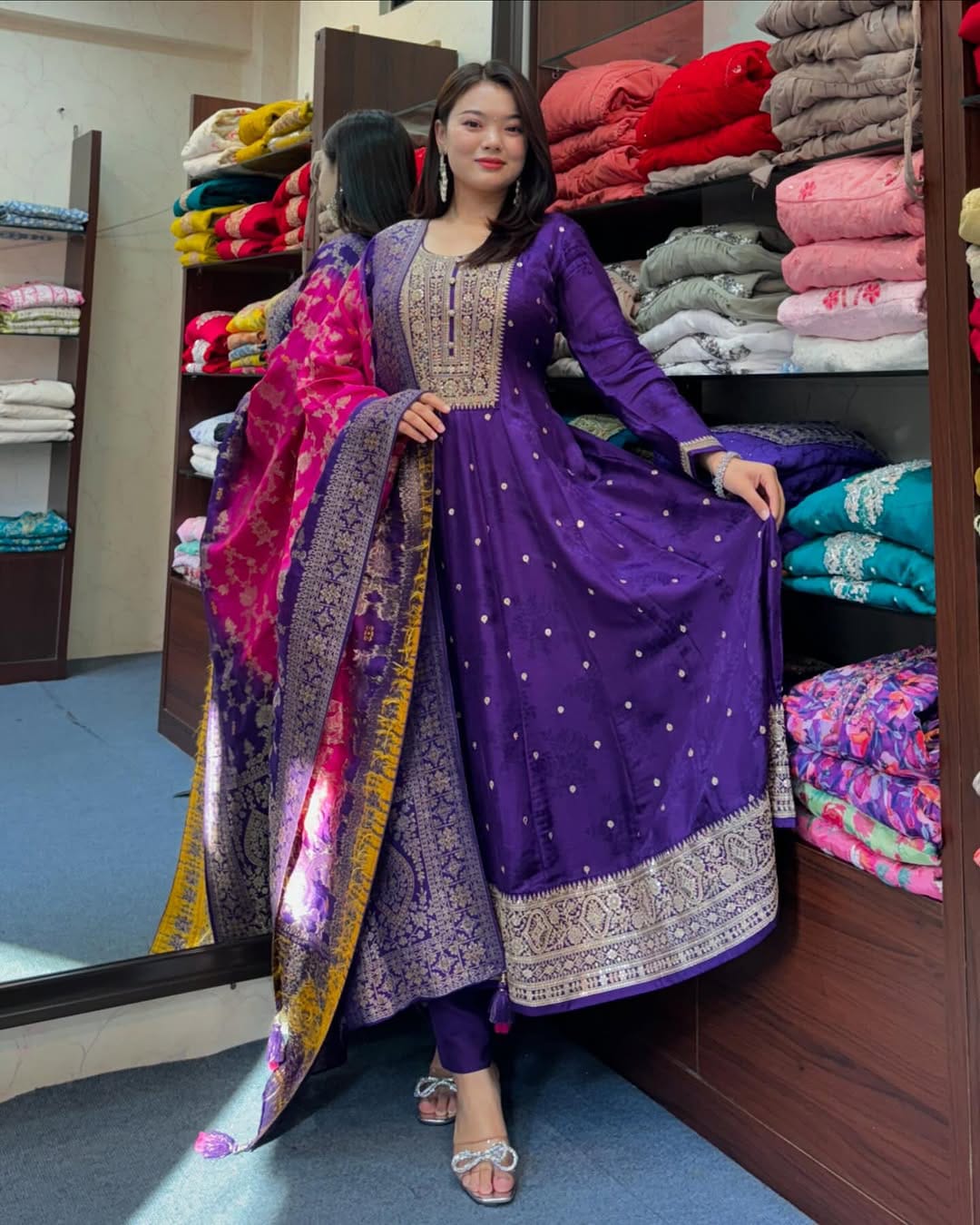 Banarasi Silk Anarkali Set