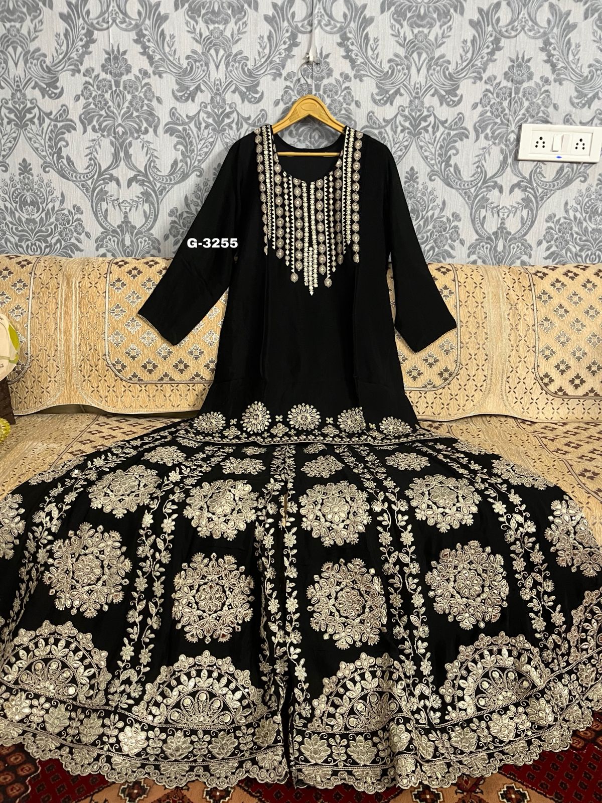 Chinnon Garara Set with patra gota zari work