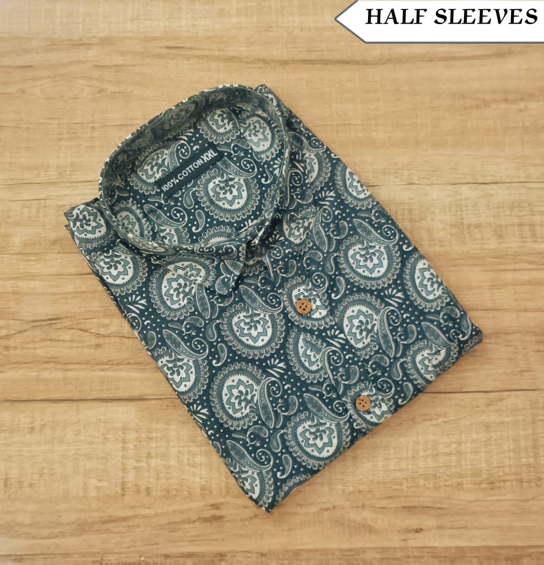 Men's Half Sleeves Cotton Shirt