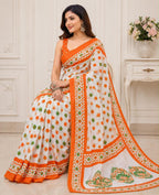 Independence Day Linen Cotton Saree