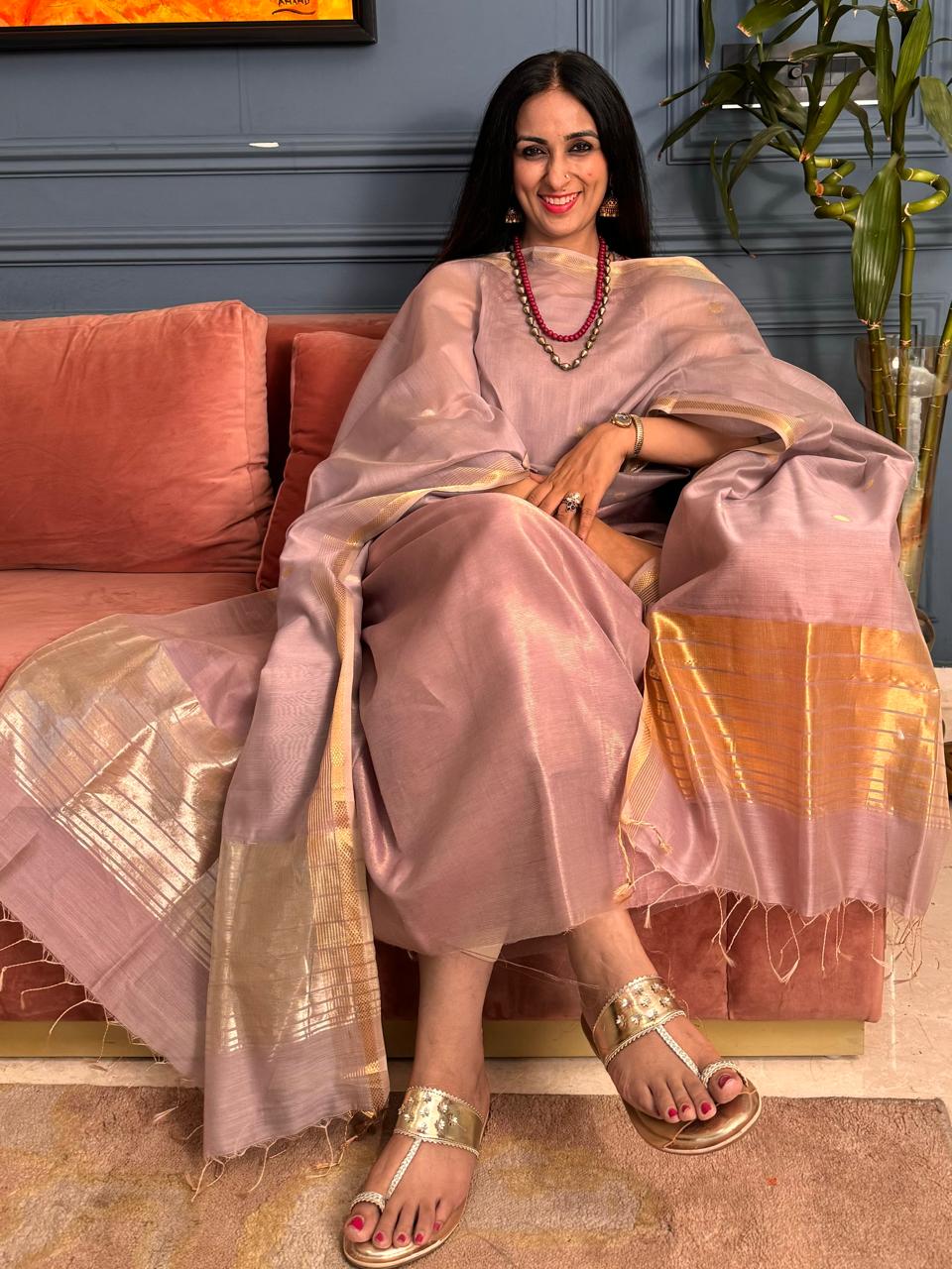 Hand Woven Maheshwari Silk Cotton Color Pop Fabric
