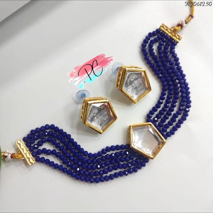 Crystal Moti Kundan Choker Sets