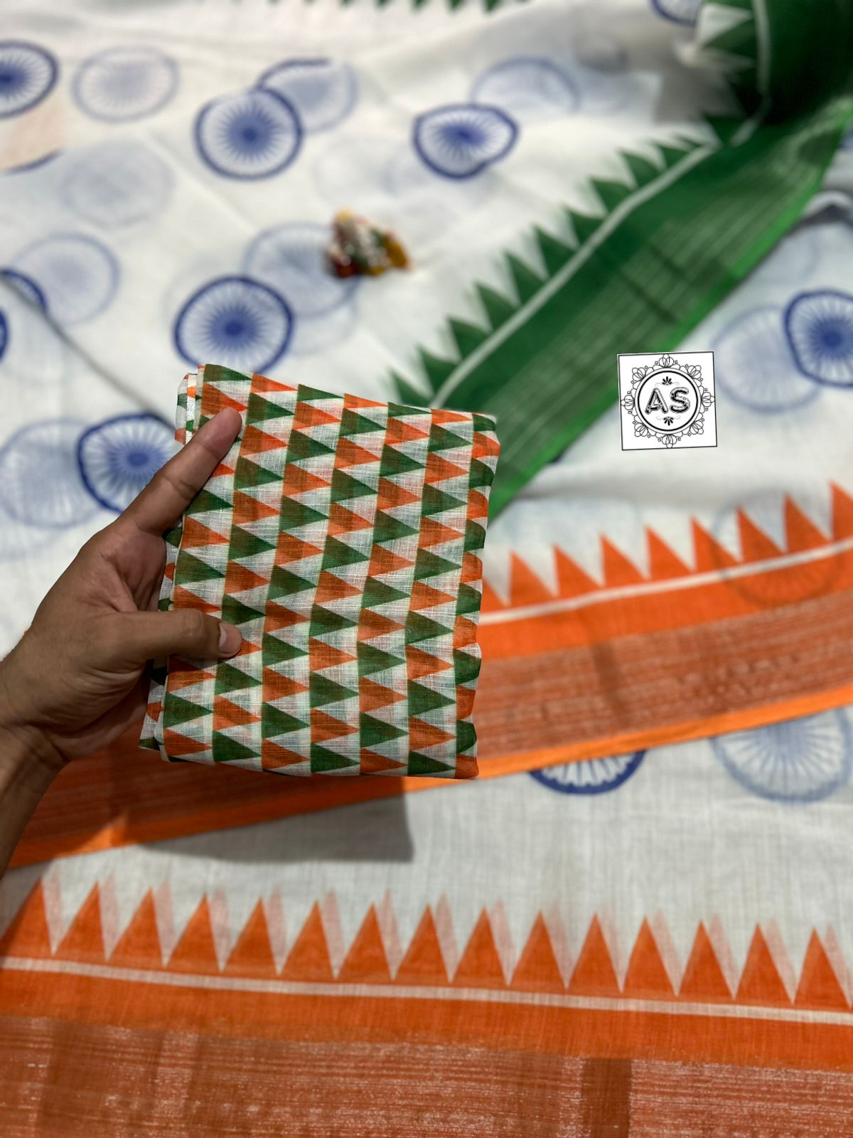 Independence Day Linen Cotton Saree