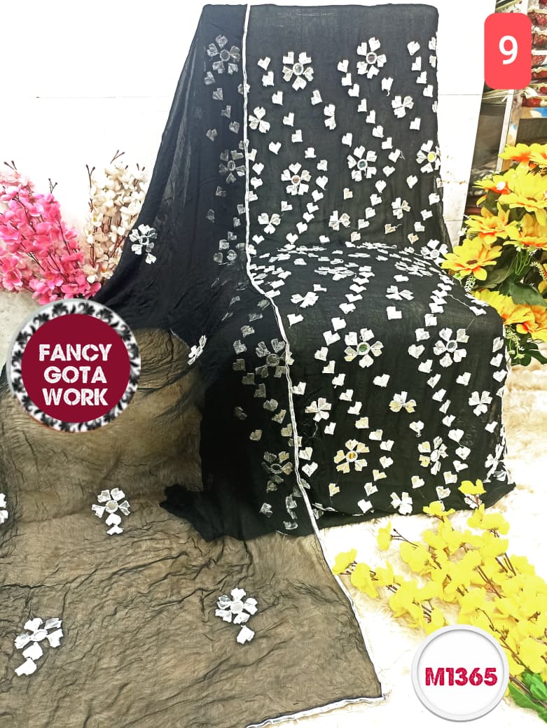 Georgette unstitched with Laxmi Gota Patti Embroidery