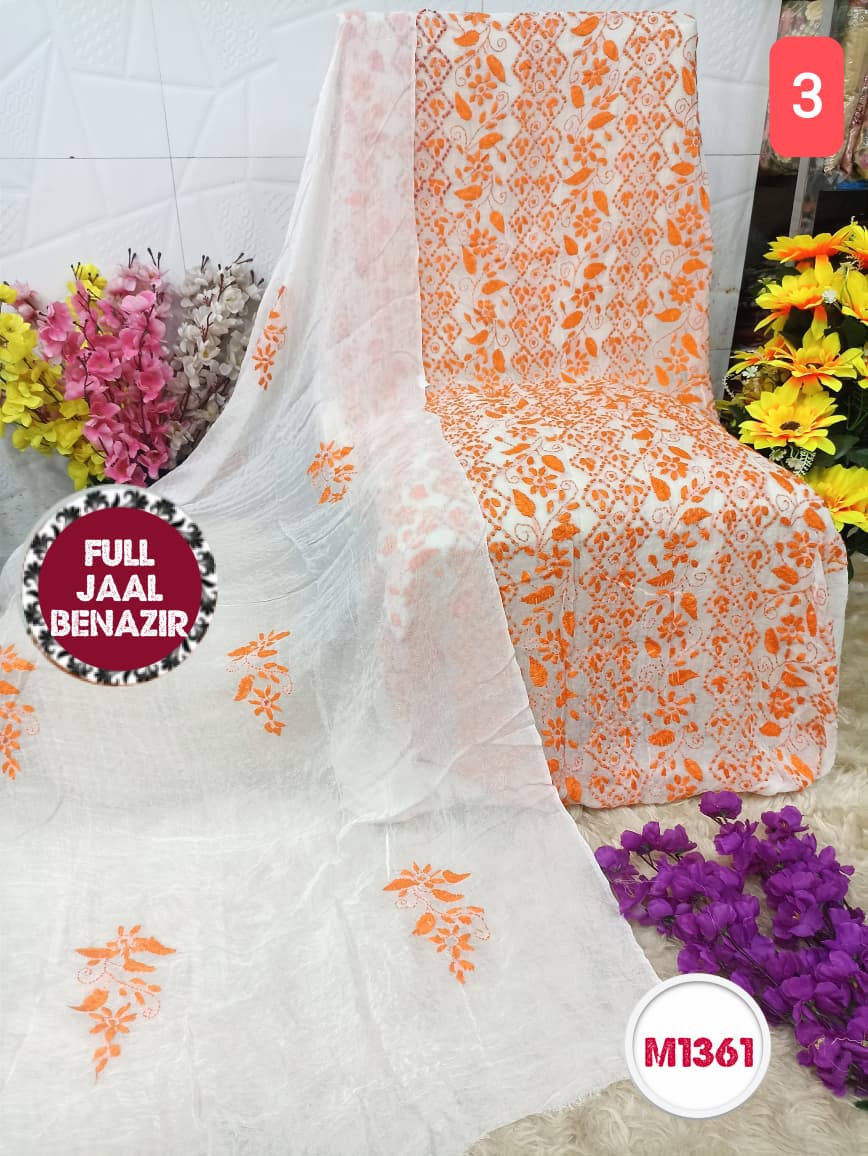 Georgette BENAZEER Full Jaal Handwork Embroidery Suit