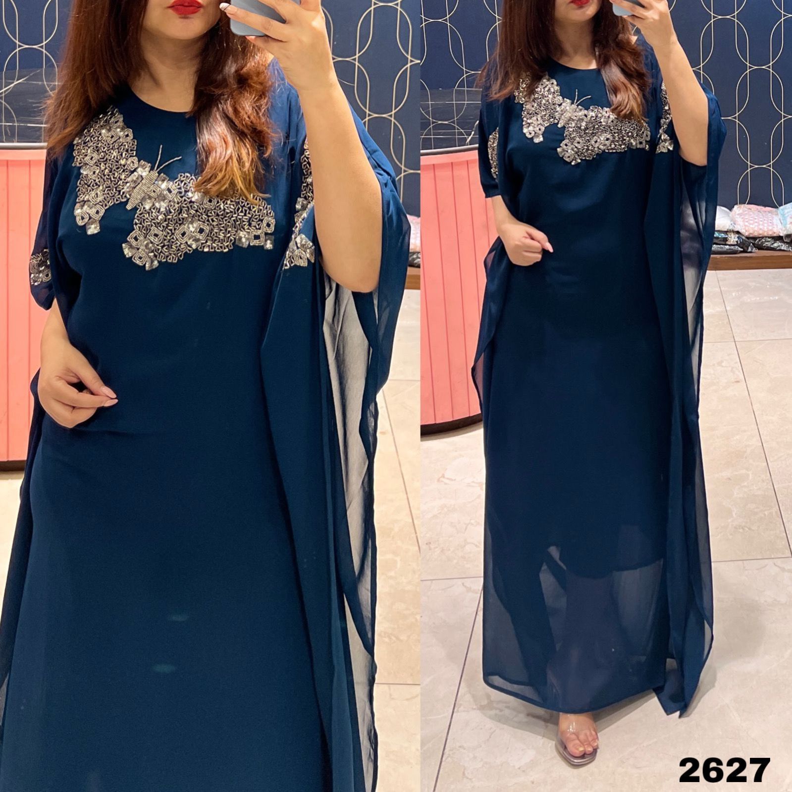 Georgette Indo Western Dress with handwork