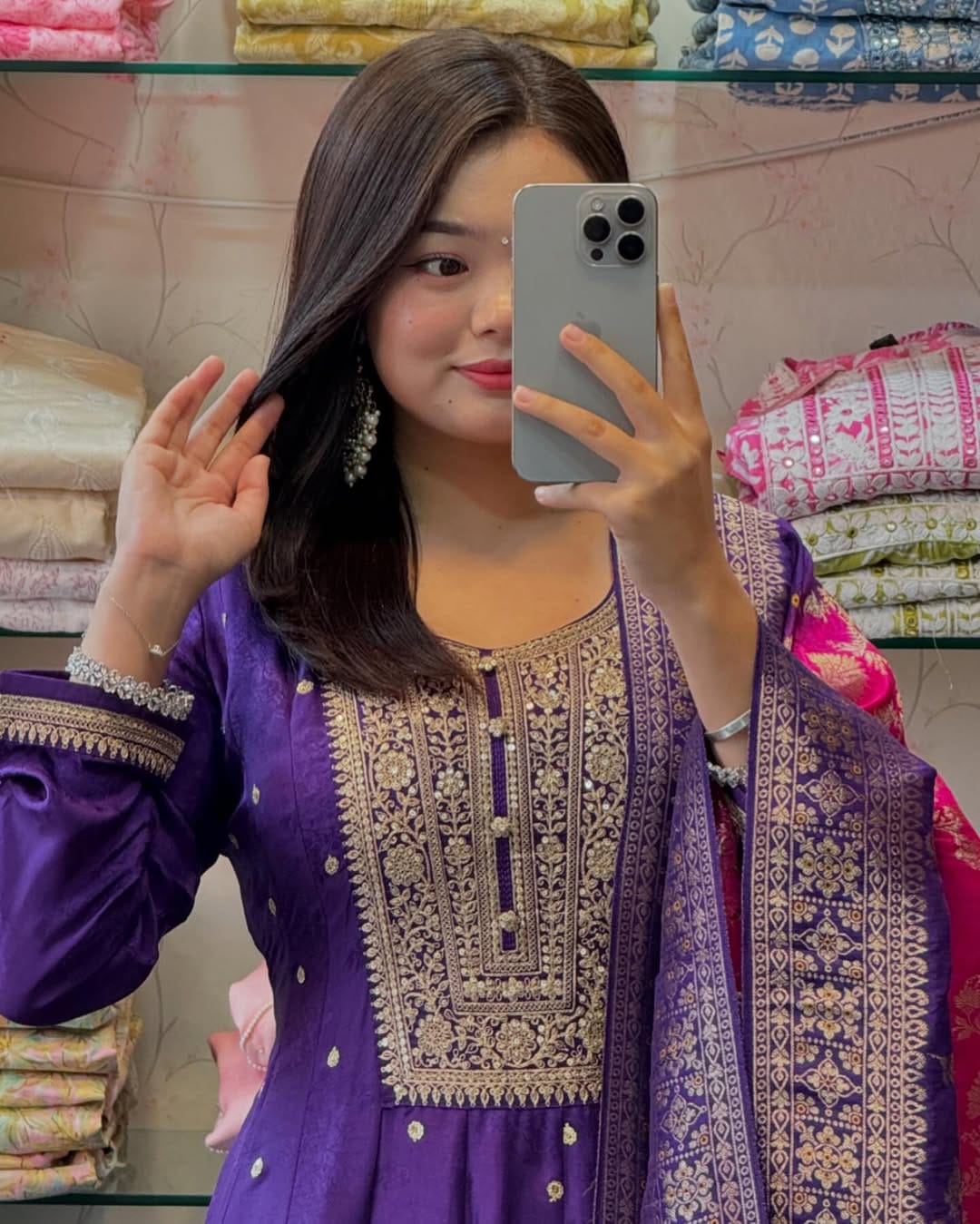 Banarasi Silk Anarkali Set