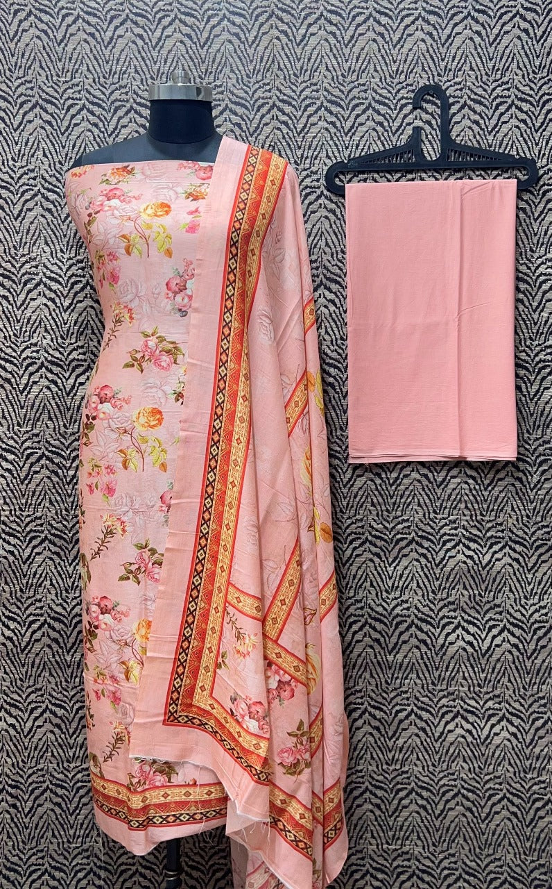 Mercirised Silk Maheshwari Printed Suit