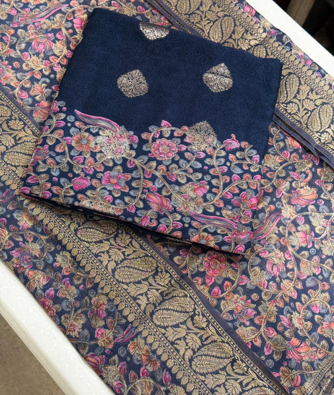 Beautiful Maheshwari top n dupatta with viscose silk bottom