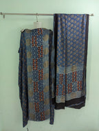 Dola Silk Ajrakh Hand Block 2 pc Suits