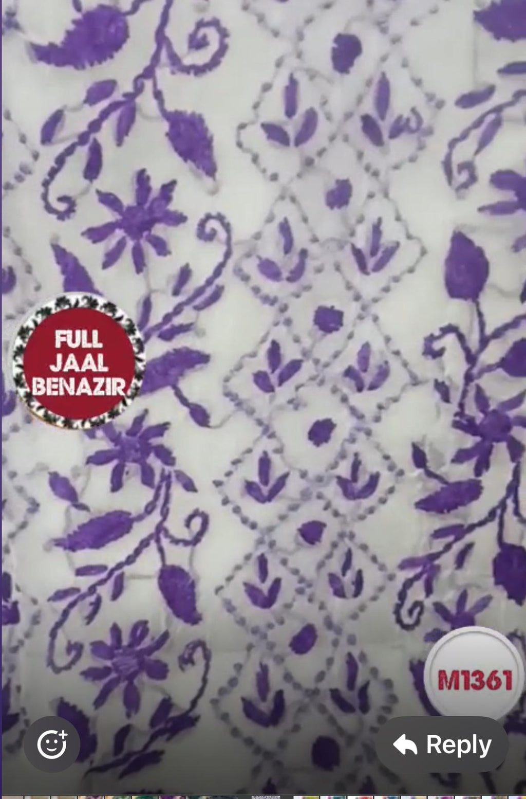 Georgette BENAZEER Full Jaal Handwork Embroidery Suit