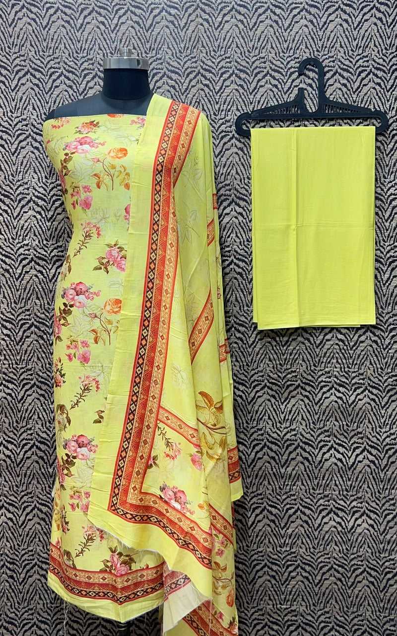 Mercirised Silk Maheshwari Printed Suit