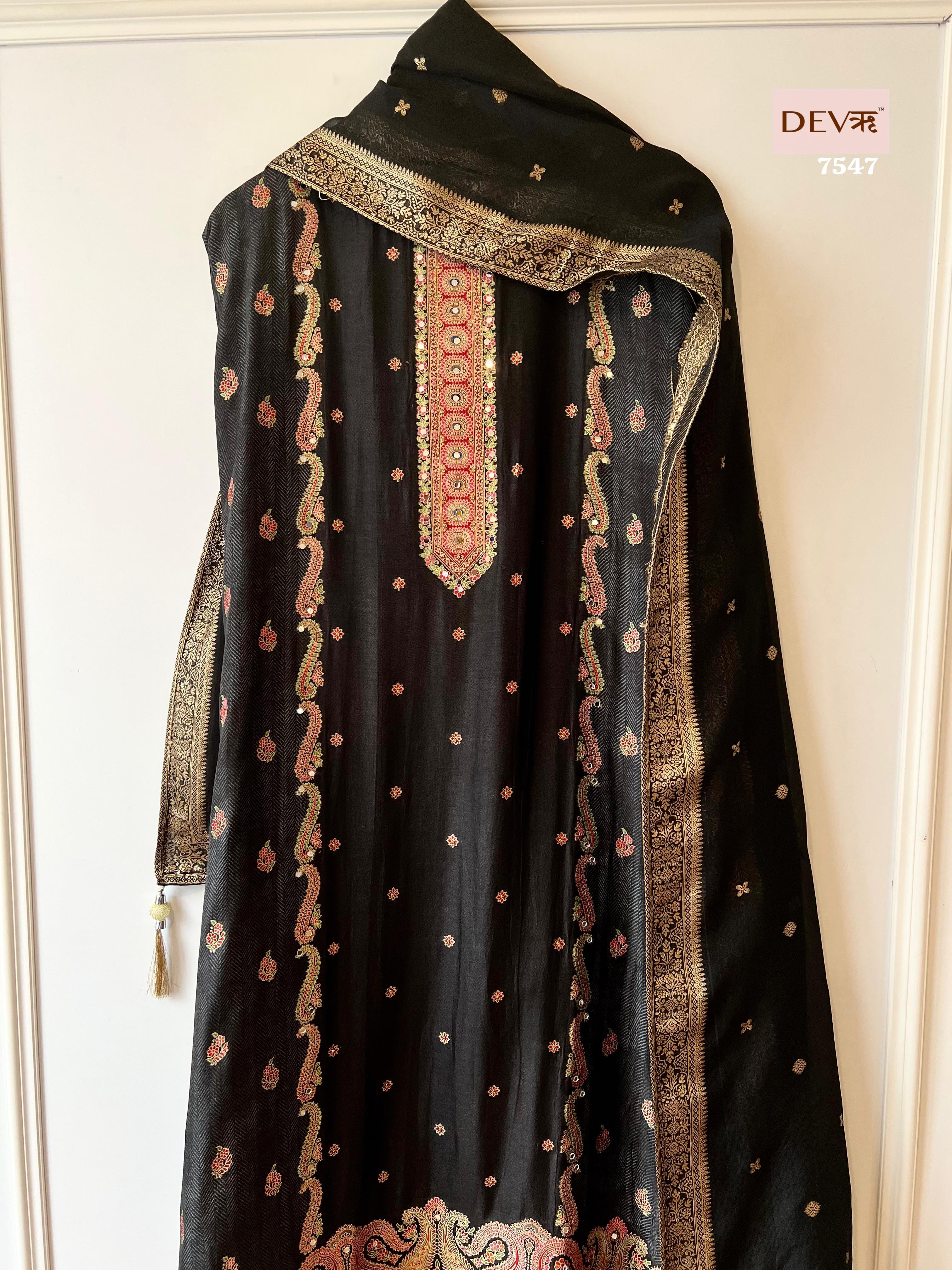 Russian Silk with benarsi weave top with shantoon bottom