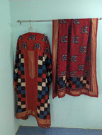 Dola Silk Ajrakh Hand Block 2 pc Suits