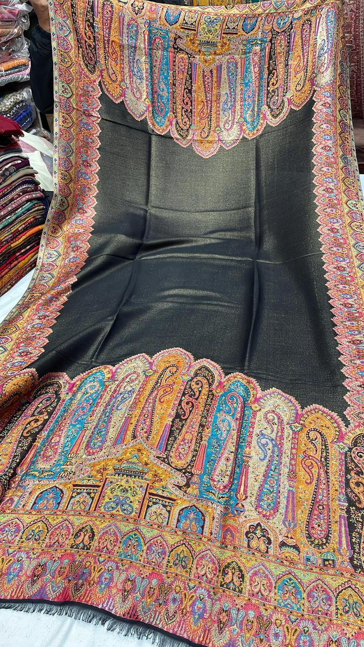 Metallic Kani Reversible Pashmina Shawls