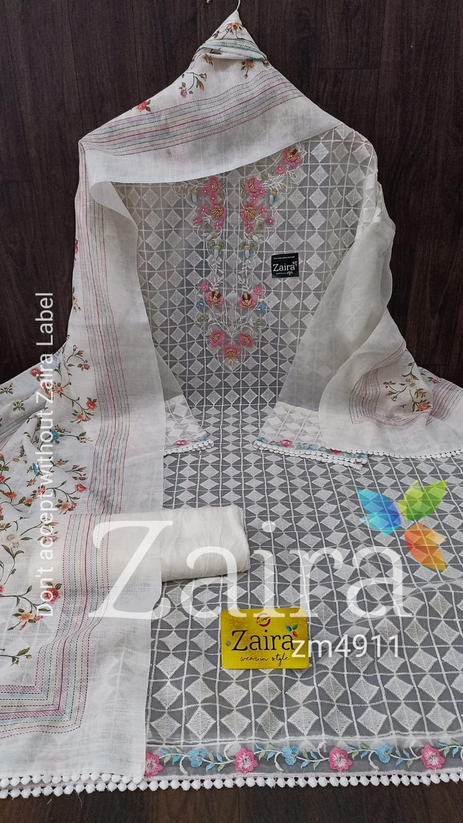 Organza semi-stitched with beautiful sequins n handwork embroidery