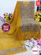 Georgette unstitched with Barik Gota Embroidery