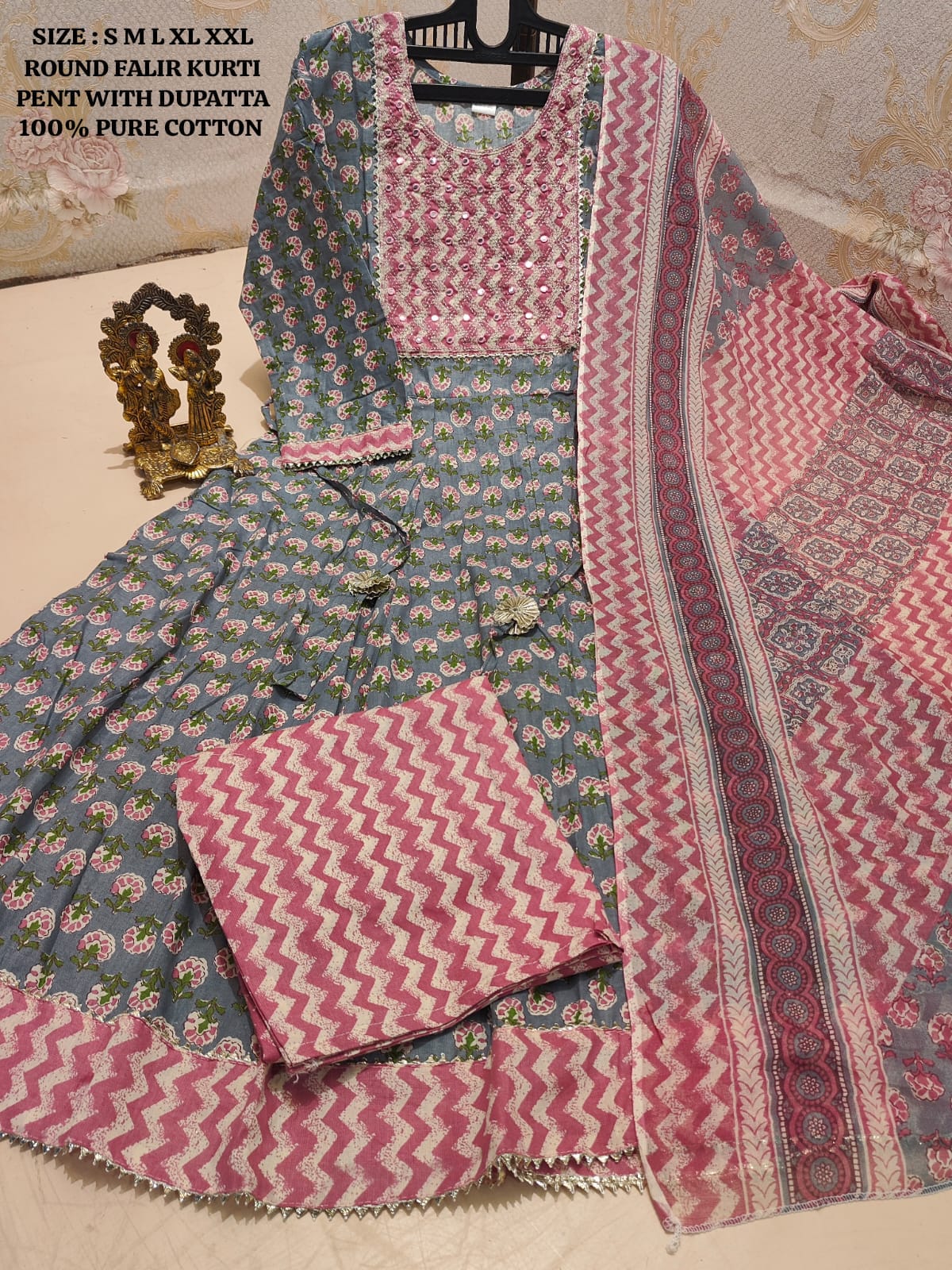 Full Flair Kurti Pant with Dupatta