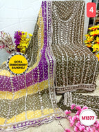 Georgette Bandhni heavy gota patti embroidery suit