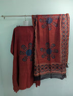Dola Silk Ajrakh Hand Block 2 pc Suits