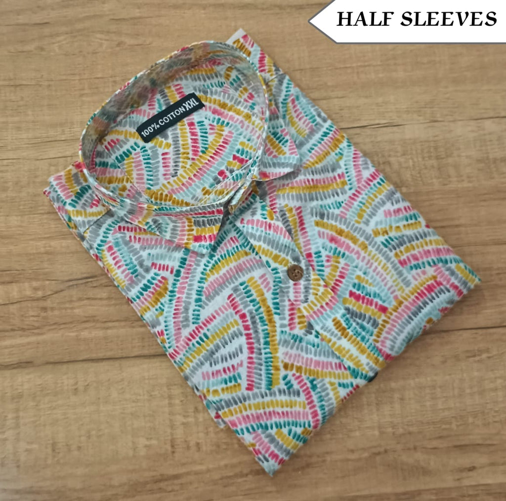 Men's Half Sleeves Cotton Shirt