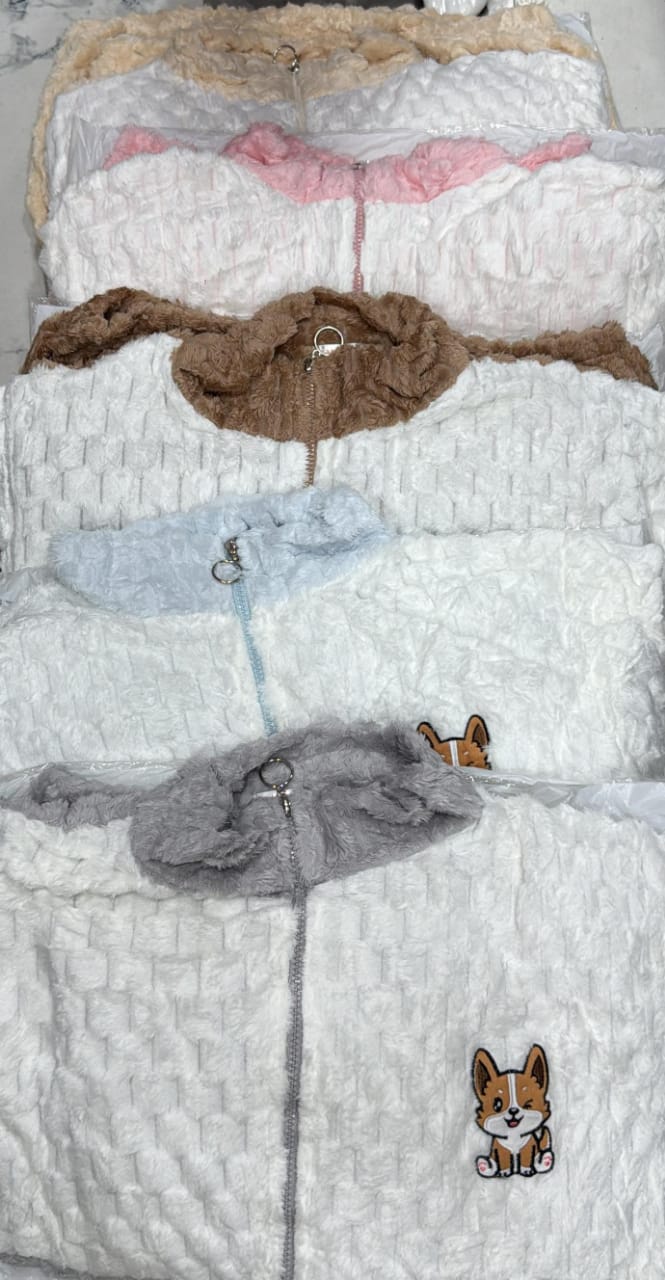 Zipper Puppy Warm Night Suits