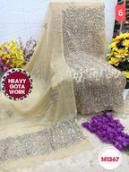 Georgette unstitched with Barik Gota Embroidery