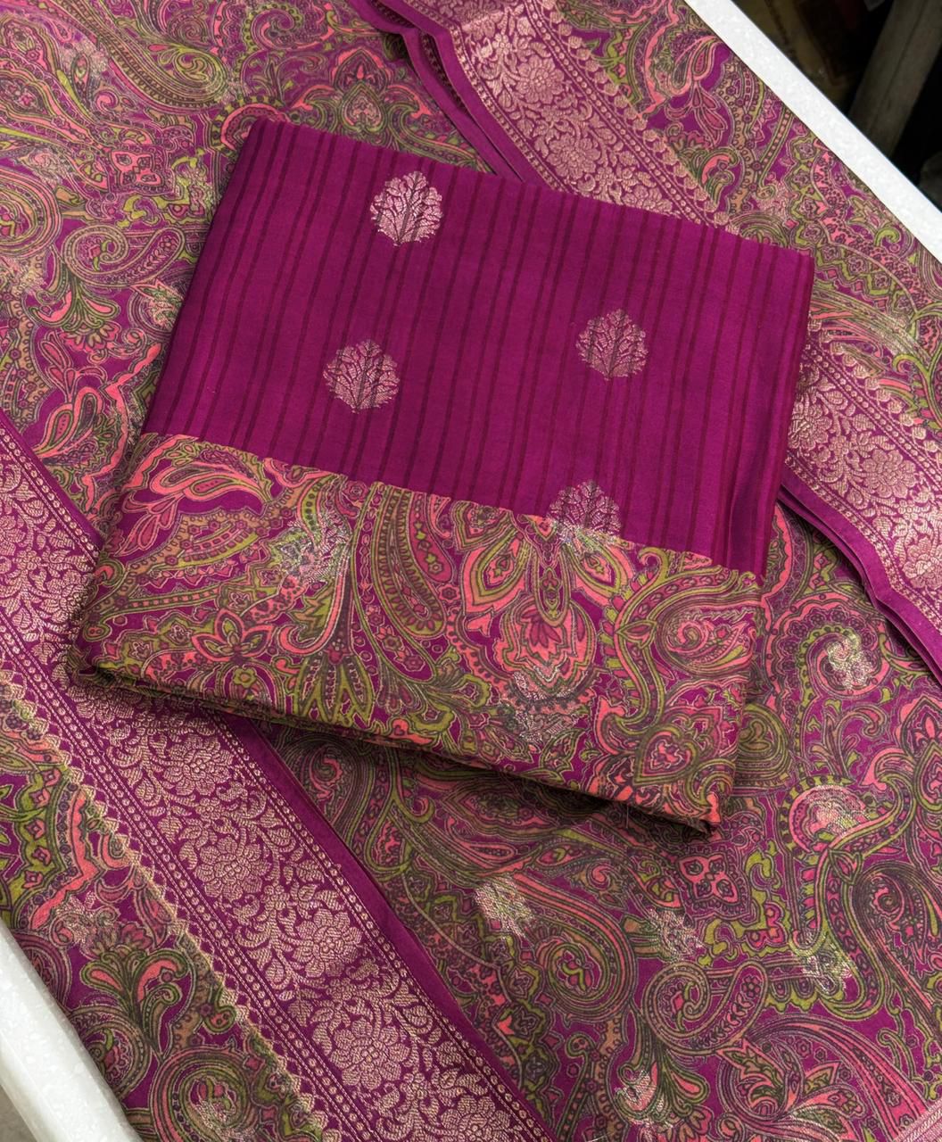 Beautiful Maheshwari top n dupatta with viscose silk bottom