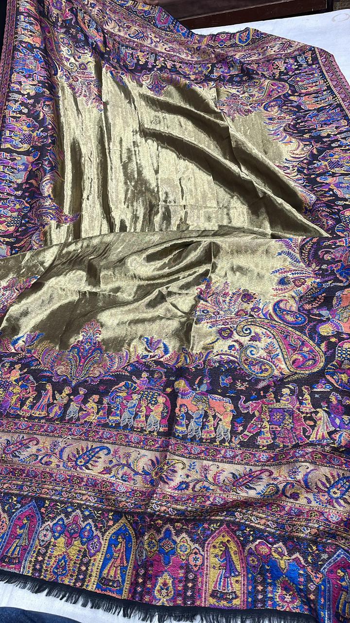 Metallic Kani Reversible Pashmina Shawls