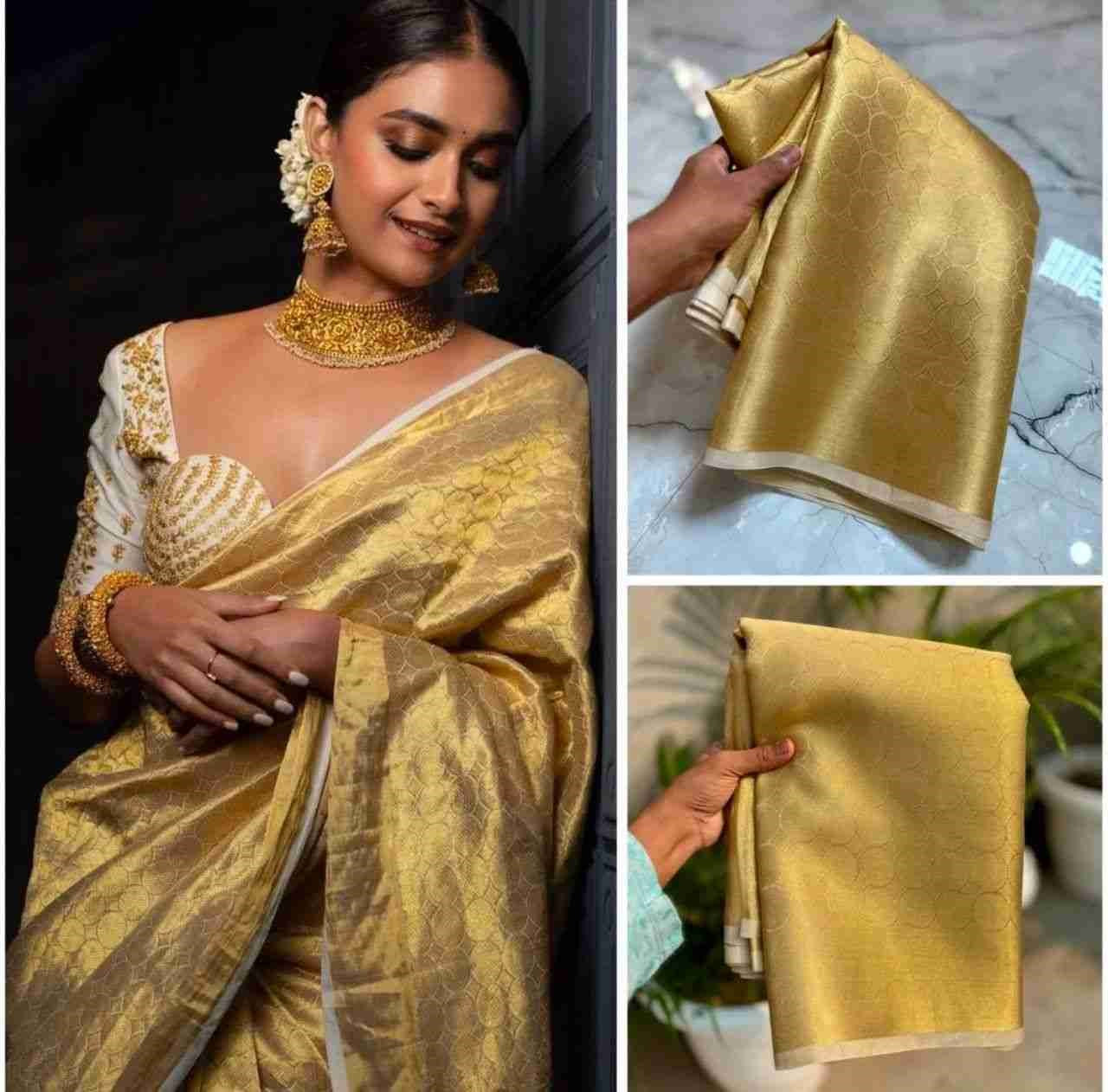 Golden Soft Tissue Saree