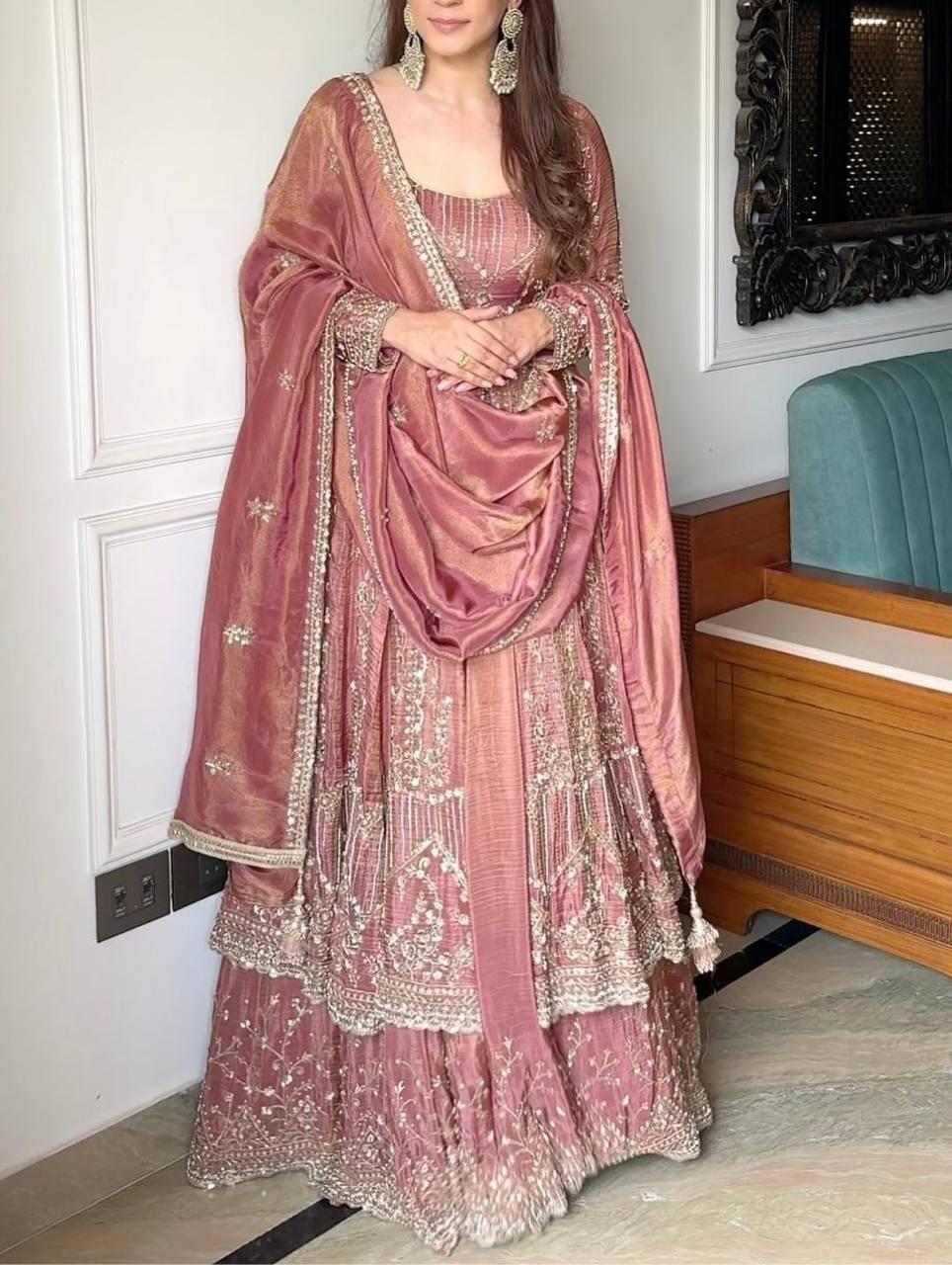 Crunchy Silk Wedding Lehenga Outfit