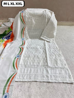 Independence Day Special Kurti with Dupatta