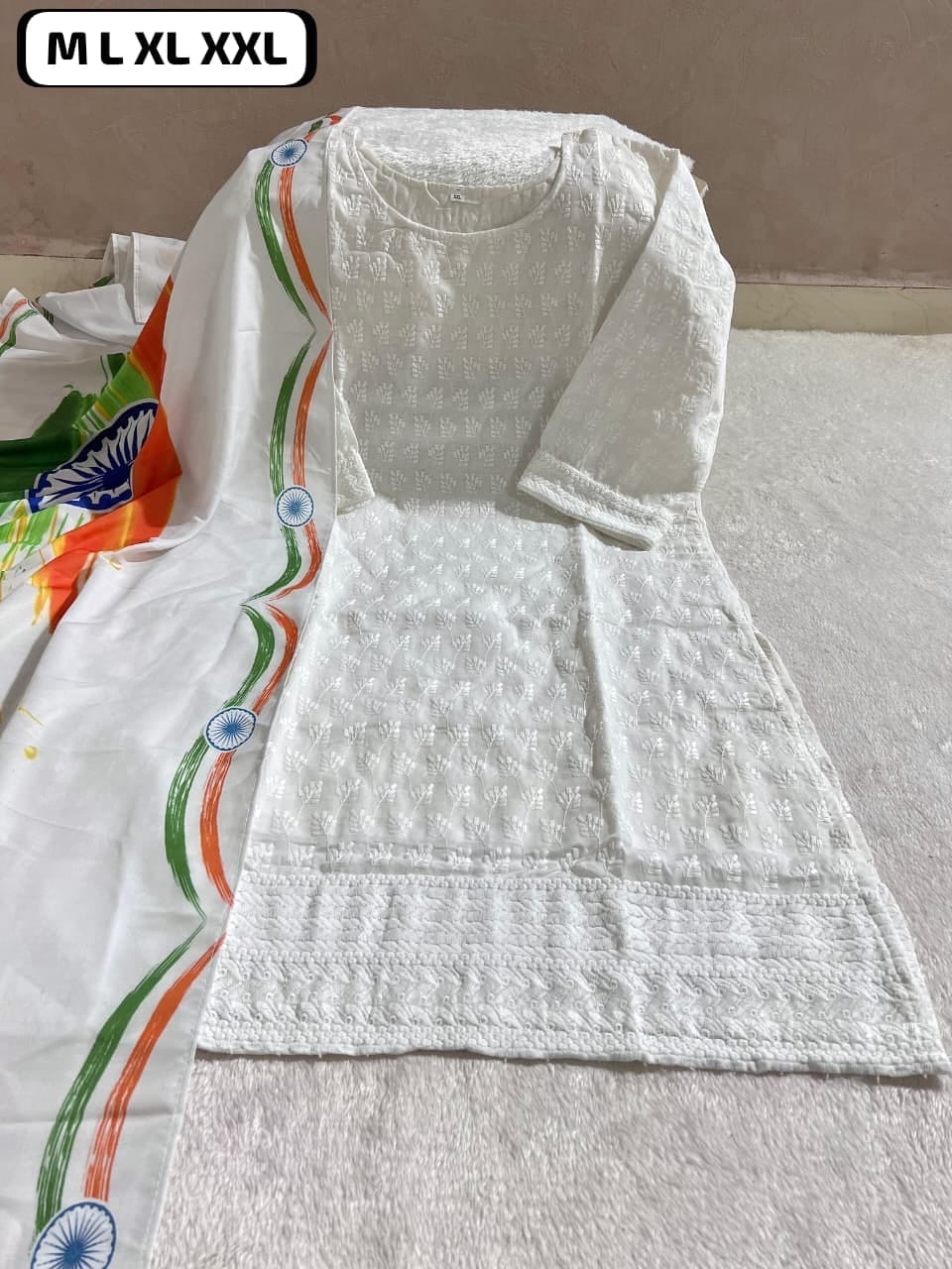 Independence Day Special Kurti with Dupatta