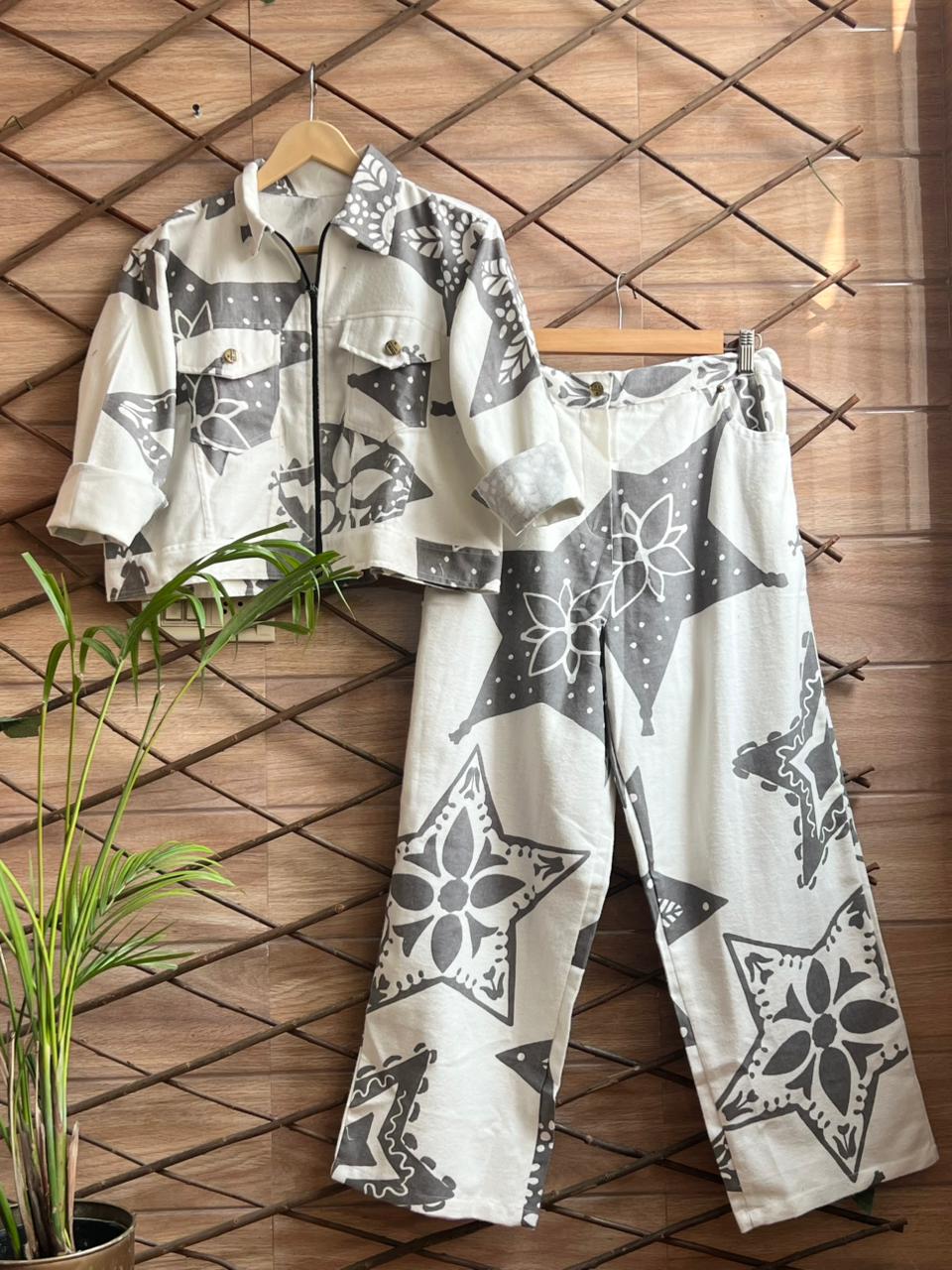 Printed Cotton Zipper Co-ord Set