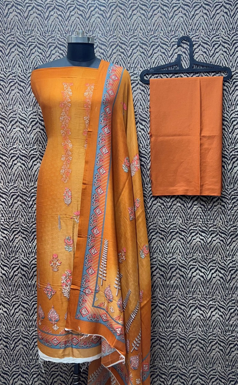 Mercirised Silk Maheshwari Printed Suit