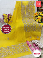 Georgette unstitched with Barik Gota Embroidery