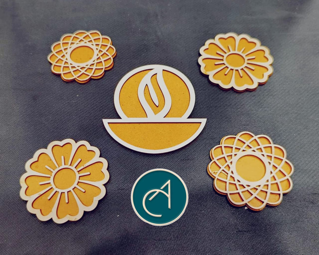 MDF Board Small Rangoli Set