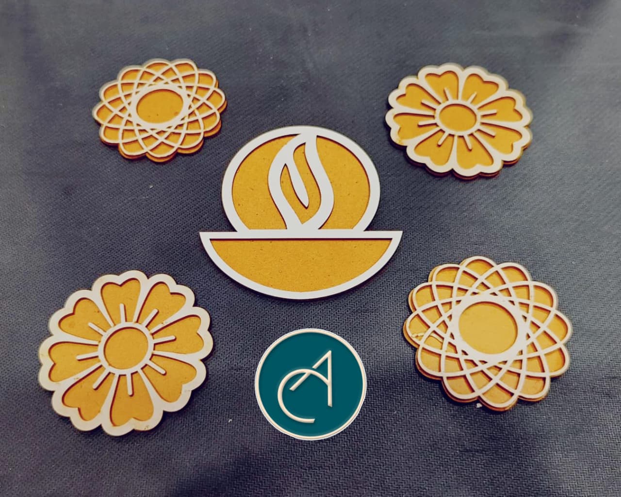MDF Board Small Rangoli Set