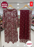 Georgette Chiffon heavy gota patti embroidery suit