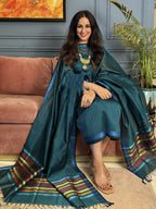Beautiful Hand Woven Maheshwari Silk Cotton Fabric