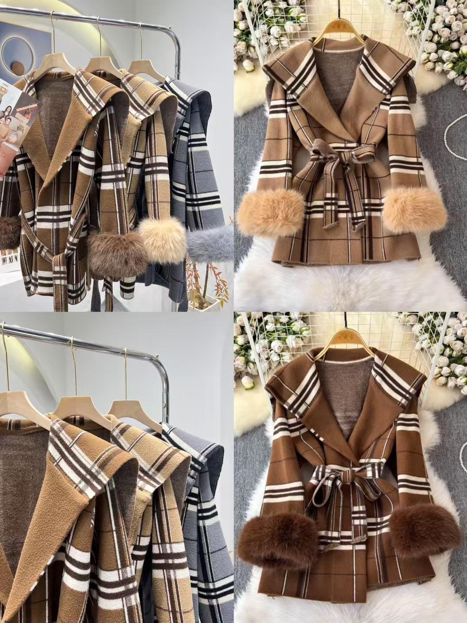 Trench Coats with check pattern