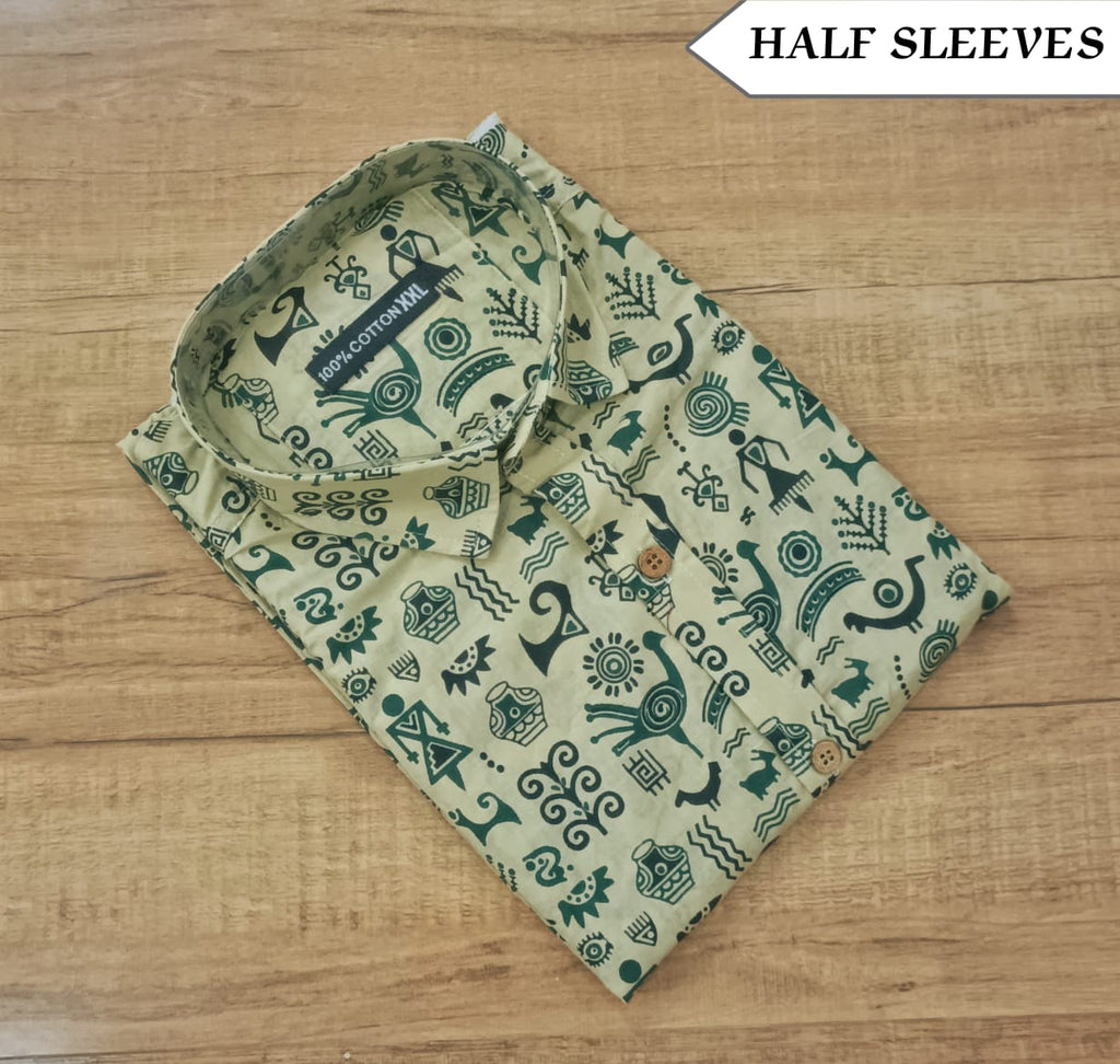 Men's Half Sleeves Cotton Shirt