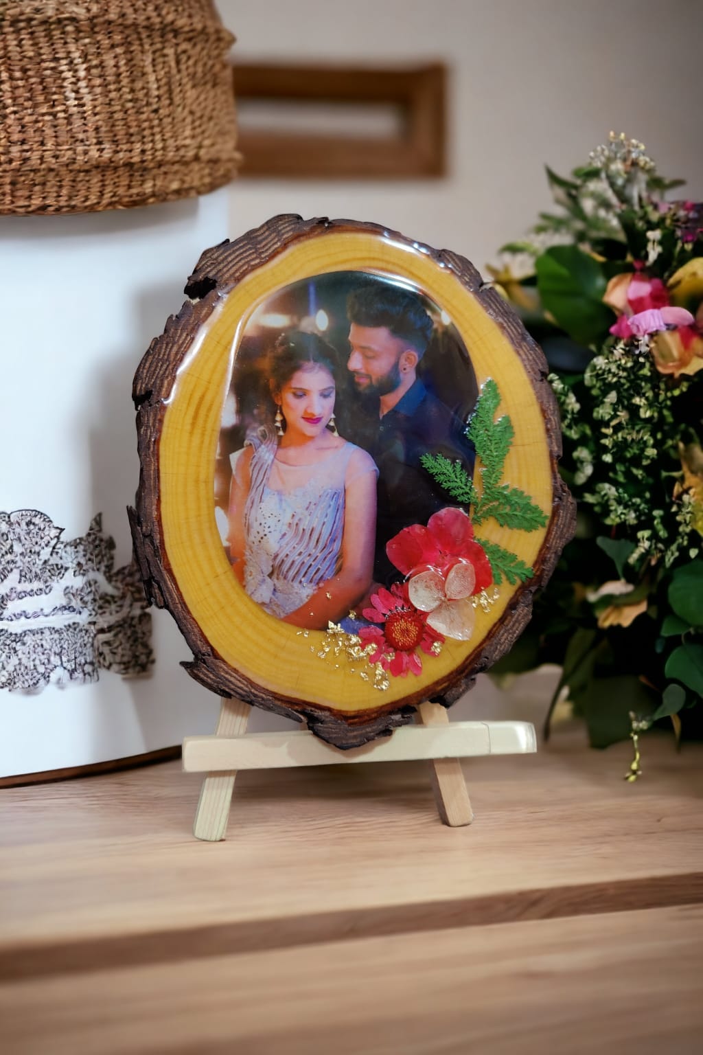 Wooden Photo Frame - Glossy Finish with Color Photo